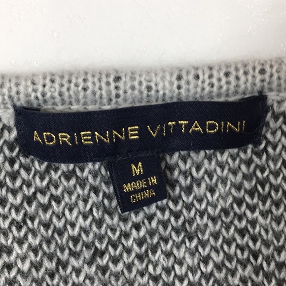Adrienne Vittadini Black Gray Longline Cardigan Womens Medium Windowpane Plaid - Picture 5 of 10